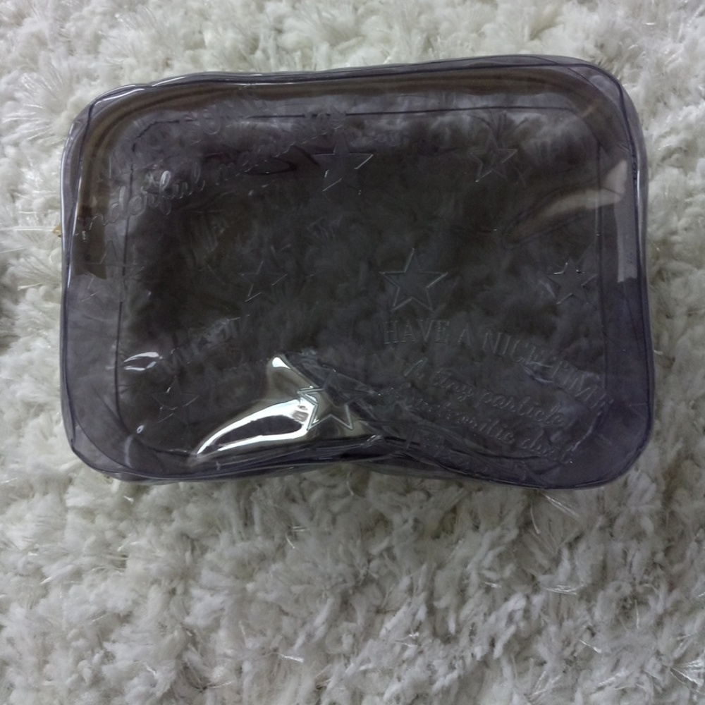 Star Embossed Clear Gray Gusset Pouch